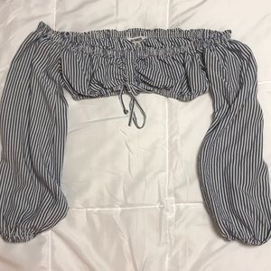 Bb Dakota striped crop top With ruching